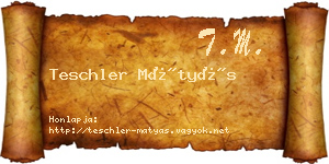 Teschler Mátyás névjegykártya