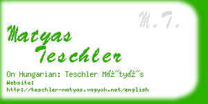 matyas teschler business card